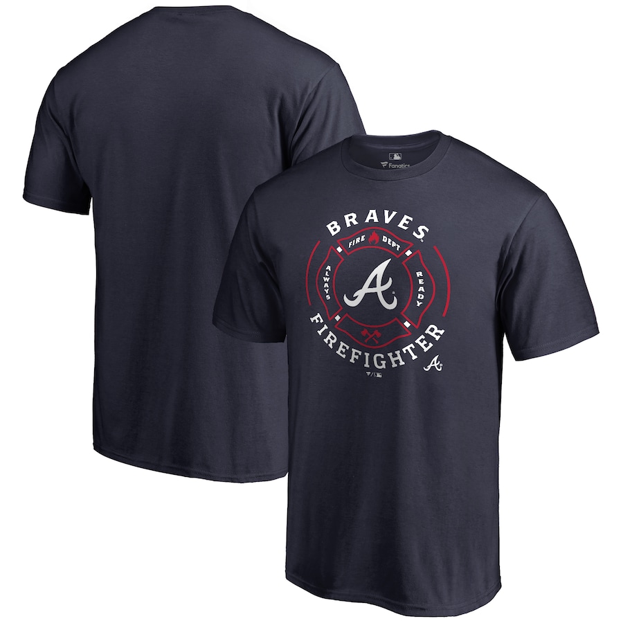 Men's Atlanta Braves Navy Firefighter T-Shirt