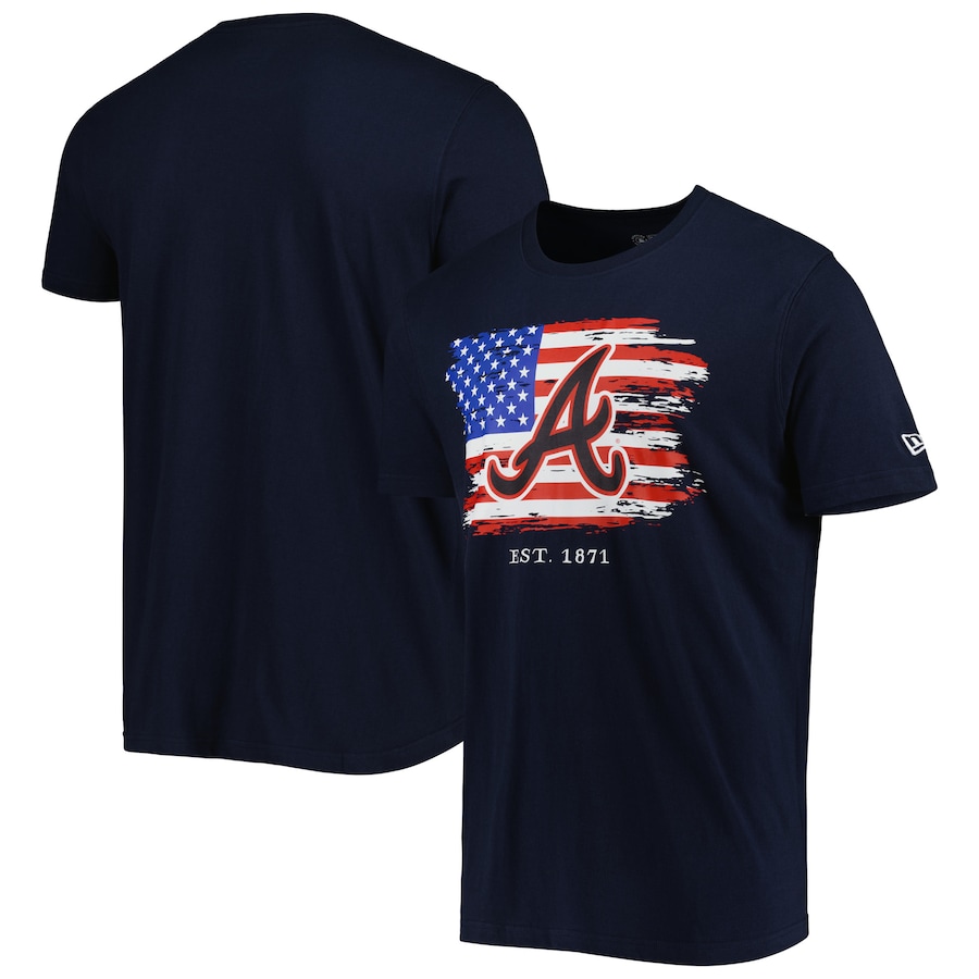Men's Atlanta Braves New Era Navy 4th of July Jersey T-Shirt