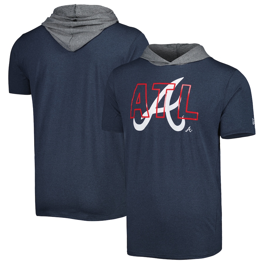 Men's Atlanta Braves New Era Navy Team Hoodie T-Shirt