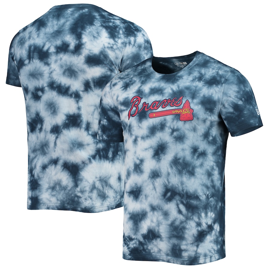 Men's Atlanta Braves New Era Navy Team Tie-Dye T-Shirt