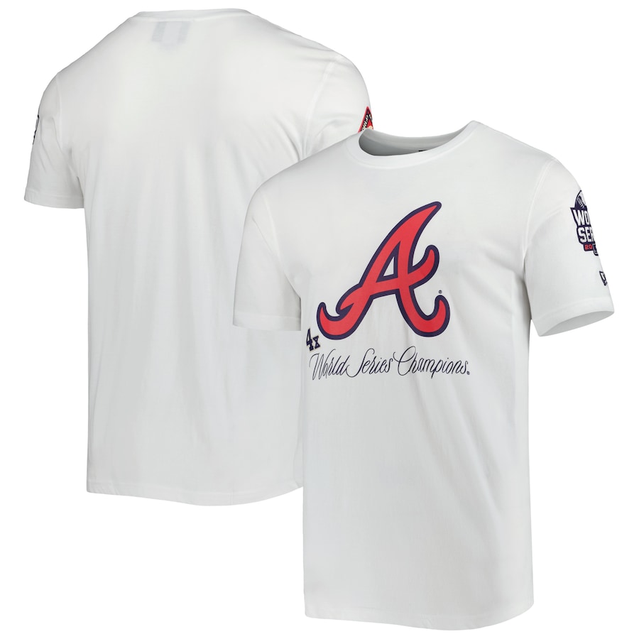 Men's Atlanta Braves New Era White Historical Championship T-Shirt Men's Atlanta Braves New Era White Historical Championship T-Shirt
