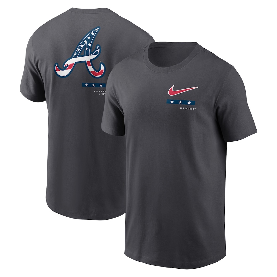 Men's Atlanta Braves Nike Anthracite Americana T-Shirt Men's Atlanta Braves Nike Anthracite Americana T-Shirt