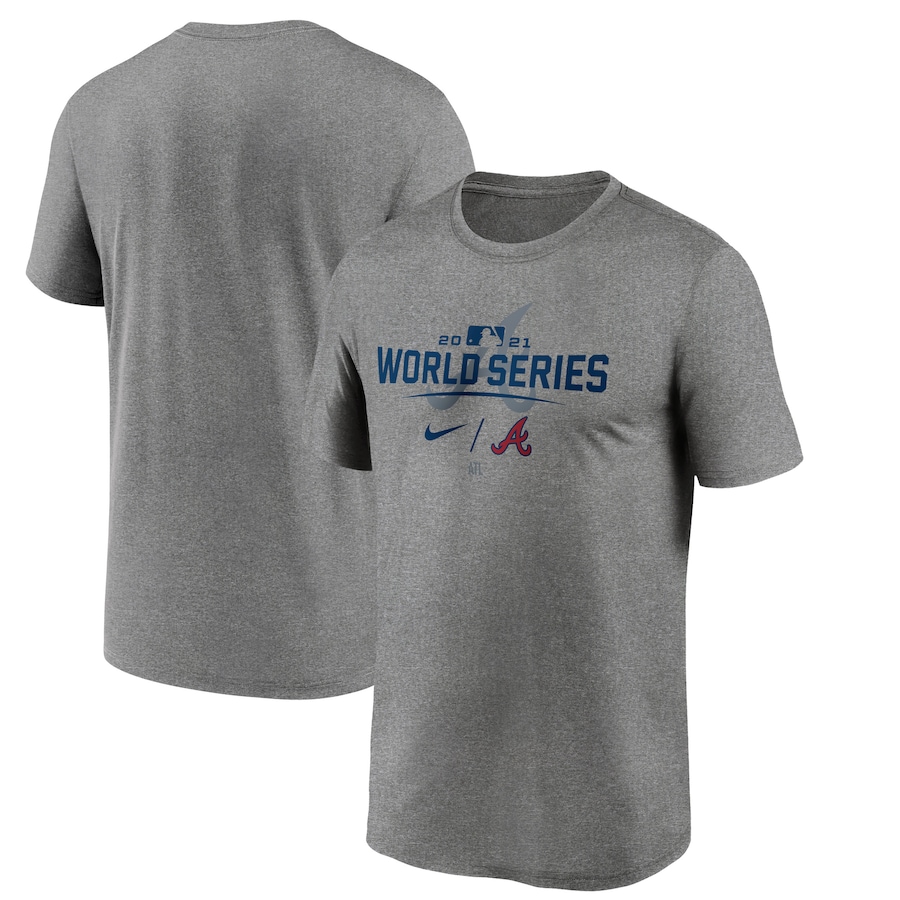 Men's Atlanta Braves Nike Gray 2021 World Series Bound Authentic Collection Dugout T-Shirt Men's Atlanta Braves Nike Gray 2021 World Series Bound Authentic Collection Dugout T-Shirt