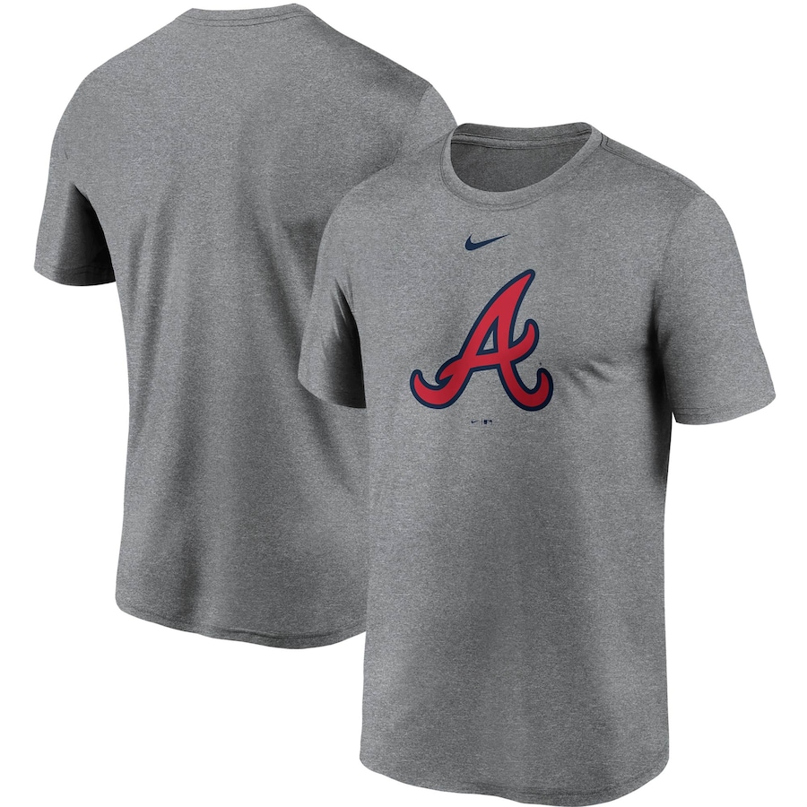 Men's Atlanta Braves Nike Gray Large Logo Legend Performance T-Shirt Men's Atlanta Braves Nike Gray Large Logo Legend Performance T-Shirt