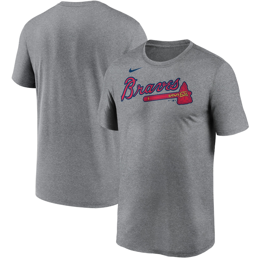Men's Atlanta Braves Nike Gray Wordmark Legend T-Shirt Men's Atlanta Braves Nike Gray Wordmark Legend T-Shirt