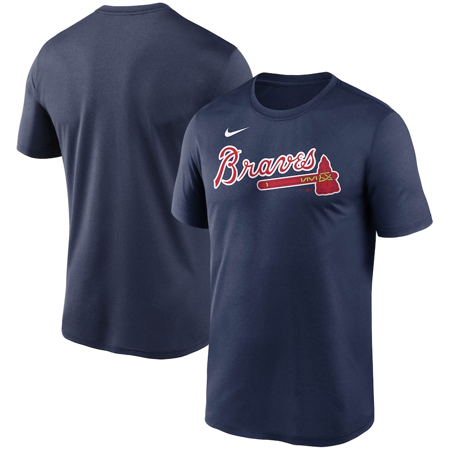 Men's Atlanta Braves Nike Navy Wordmark Legend T-Shirt Men's Atlanta Braves Nike Navy Wordmark Legend T-Shirt