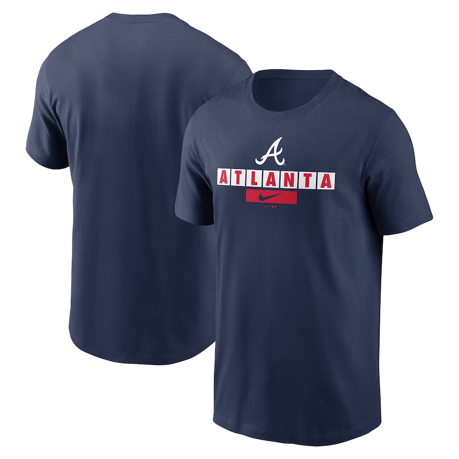 Men's Atlanta Braves Nike Navy Wordmark Local Team T-Shirt Men's Atlanta Braves Nike Navy Wordmark Local Team T-Shirt