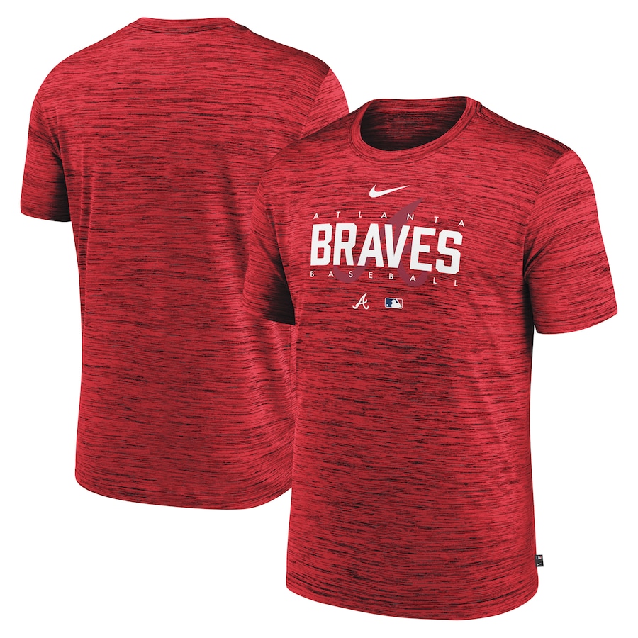Men's Atlanta Braves Nike Red Authentic Collection Velocity Performance Practice T-Shirt
