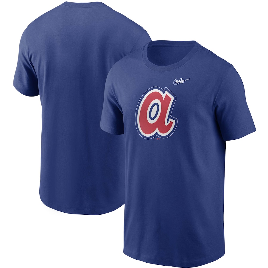 Men's Atlanta Braves Nike Royal Cooperstown Collection Logo T-Shirt Men's Atlanta Braves Nike Royal Cooperstown Collection Logo T-Shirt