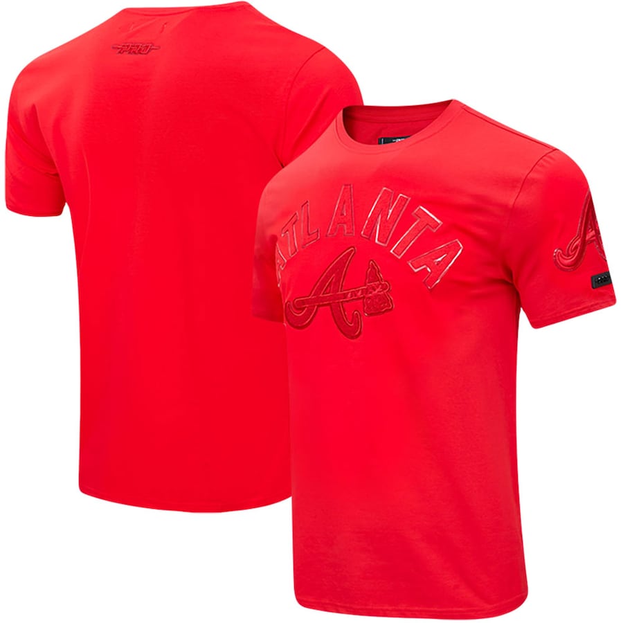 Men's Atlanta Braves Pro Standard Classic Triple Red T-Shirt Men's Atlanta Braves Pro Standard Classic Triple Red T-Shirt