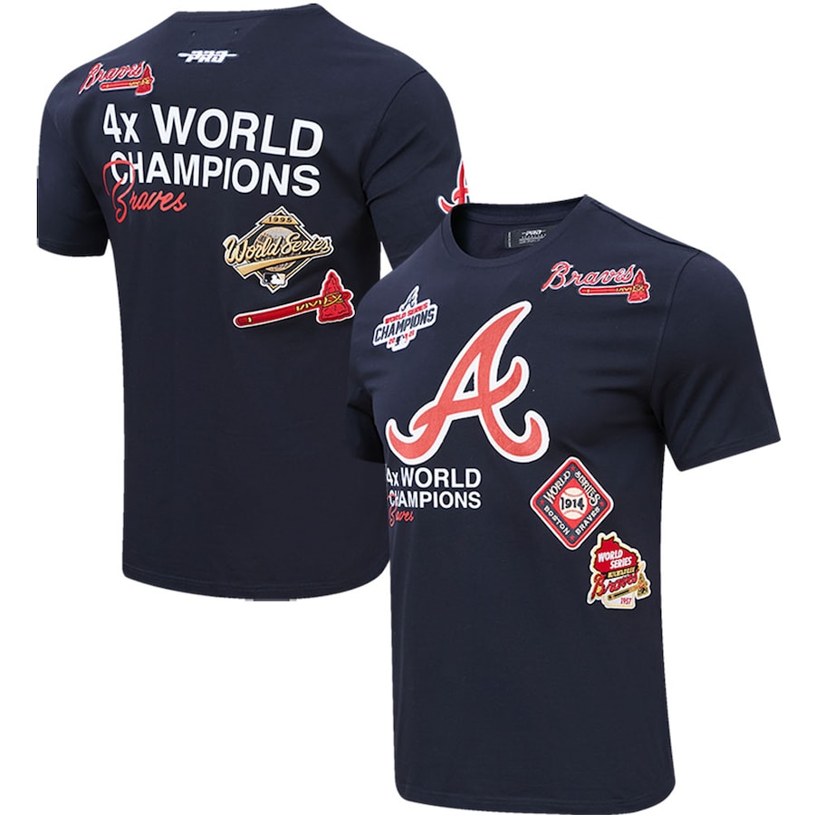 Men's Atlanta Braves Pro Standard Navy Championship T-Shirt Men's Atlanta Braves Pro Standard Navy Championship T-Shirt
