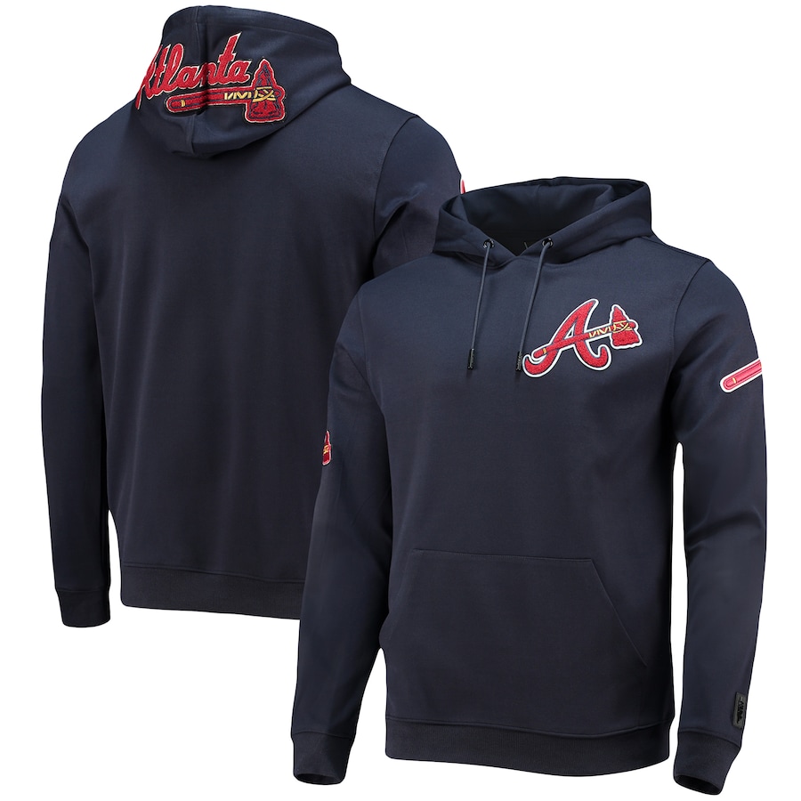 Men's Atlanta Braves Pro Standard Navy Team Logo Pullover Hoodie Men's Atlanta Braves Pro Standard Navy Team Logo Pullover Hoodie