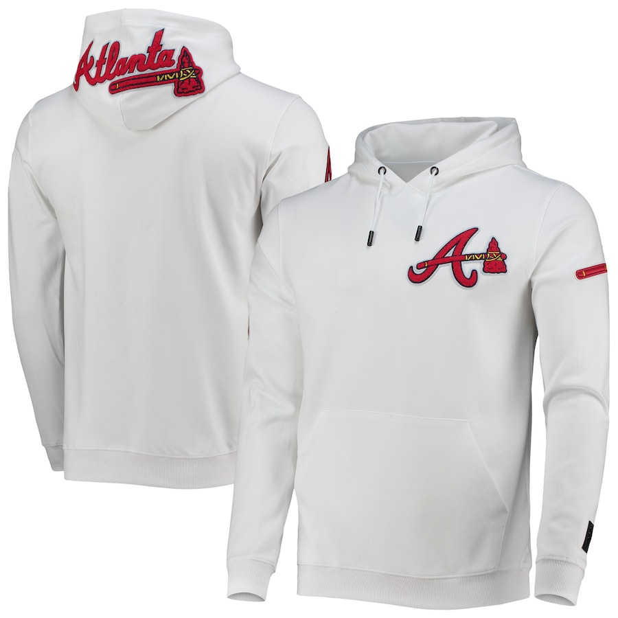 Men's Atlanta Braves Pro Standard White Logo Pullover Hoodie