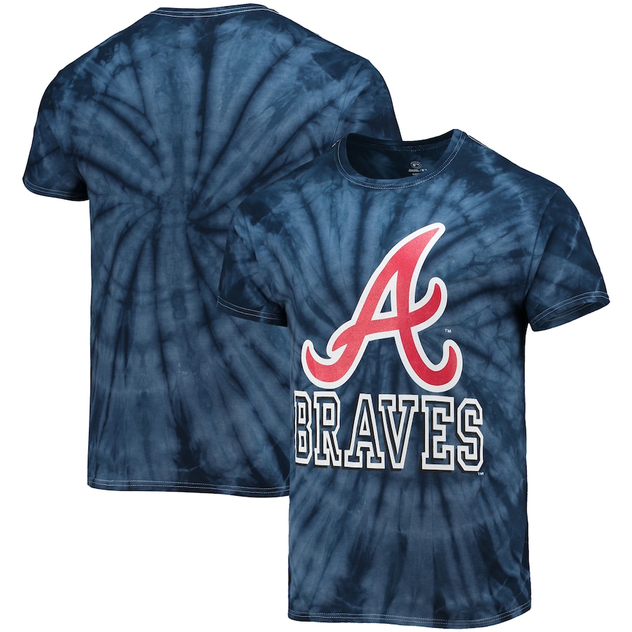 Men's Atlanta Braves Stitches Navy Spider Tie-Dye T-Shirt