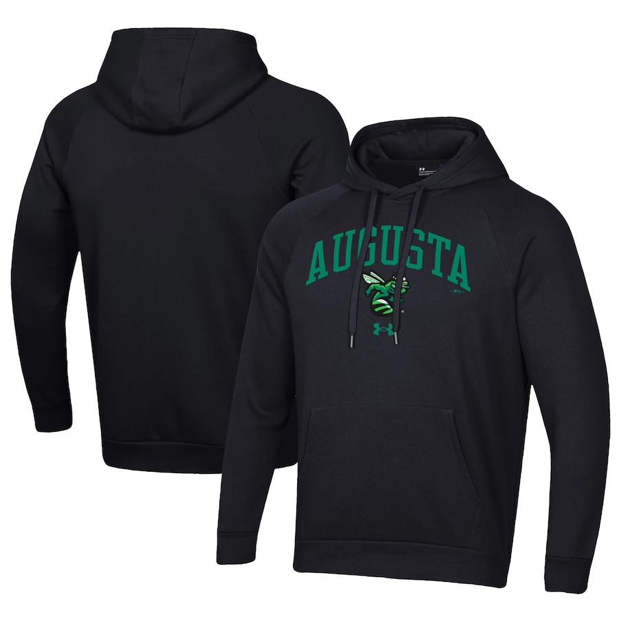 Men's Augusta GreenJackets Under Armour Black All Day Fleece Pullover Hoodie Men's Augusta GreenJackets Under Armour Black All Day Fleece Pullover Hoodie