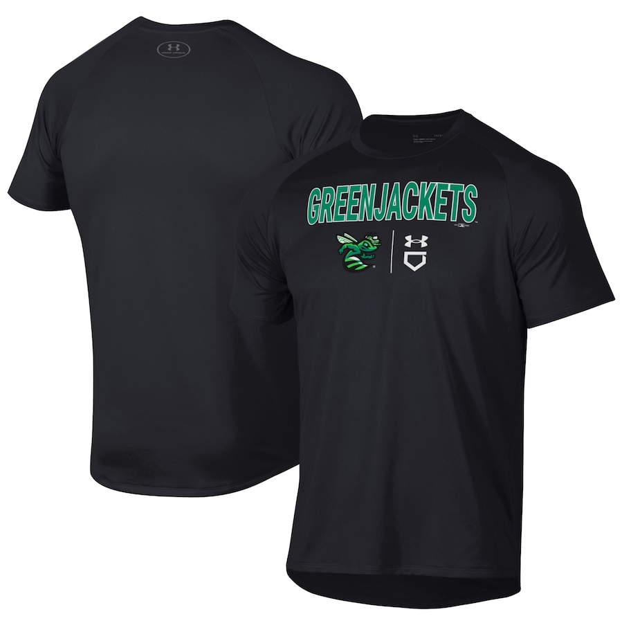 Men's Augusta GreenJackets Under Armour Black Tech T-Shirt