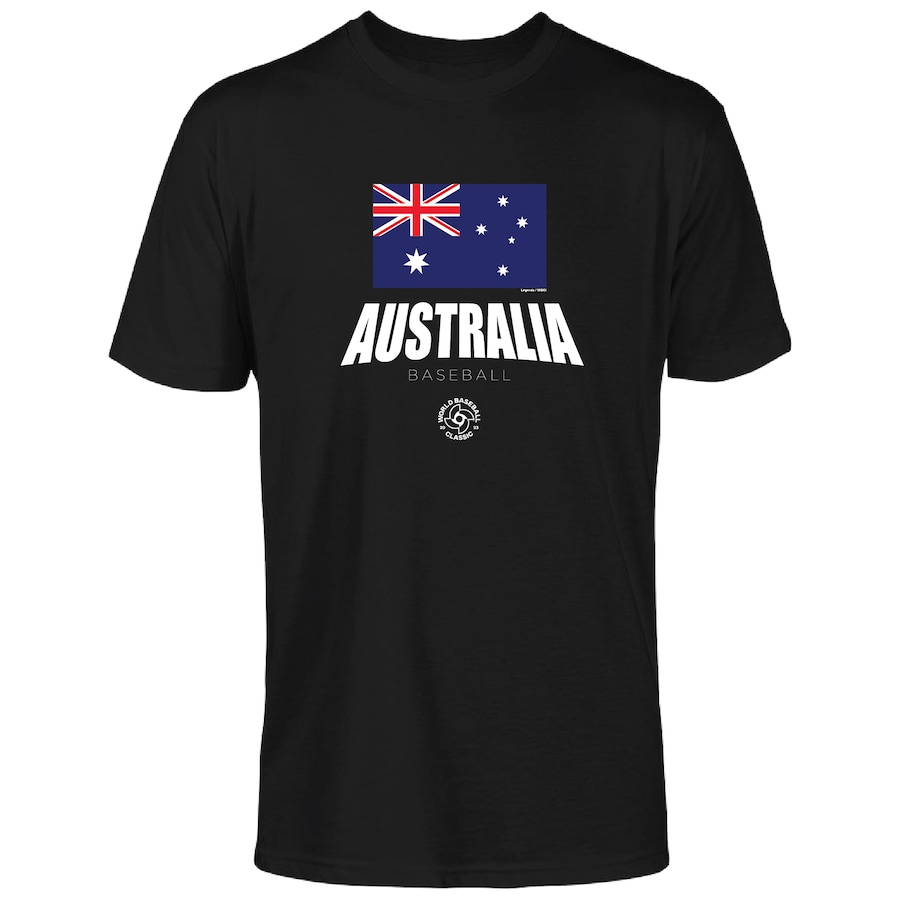 Men's Australia Baseball LEGENDS Black 2023 World Baseball Classic Federation T-Shirt Men's Australia Baseball LEGENDS Black 2023 World Baseball Classic Federation T-Shirt