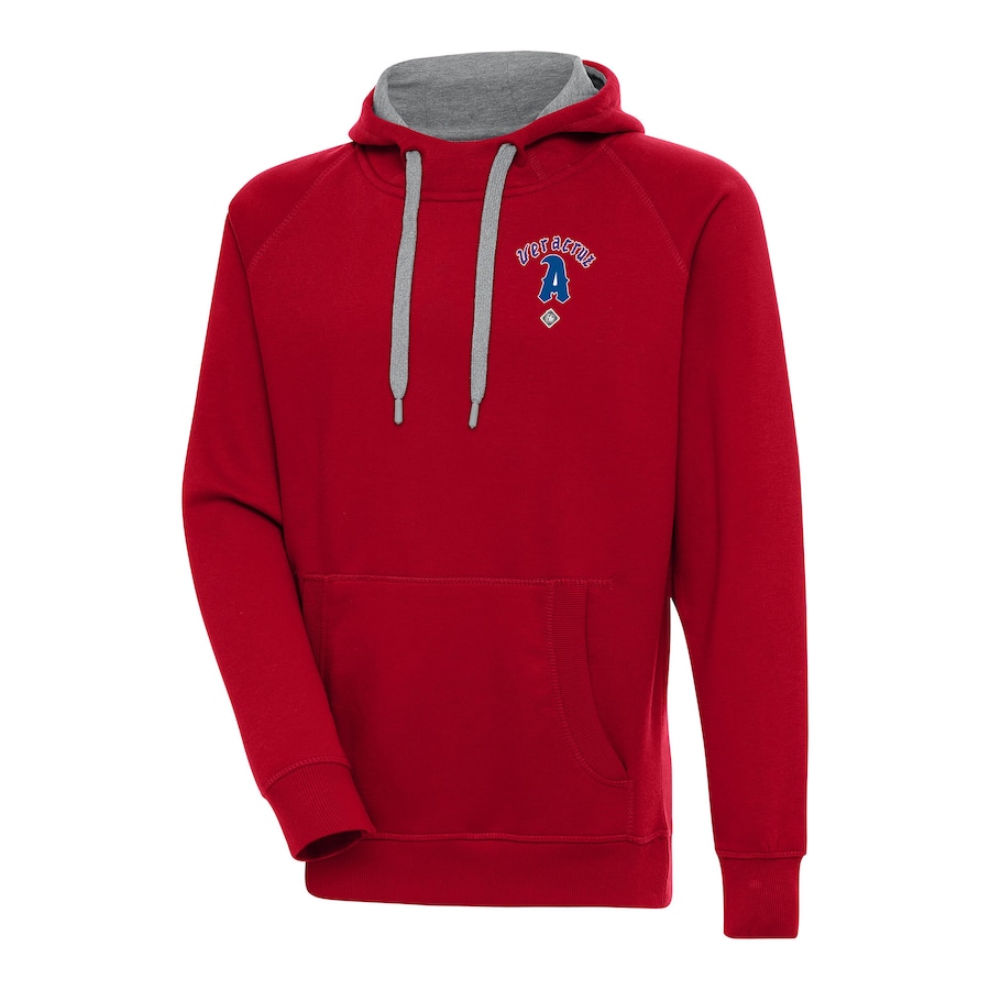 Men's Azules de Veracruz Antigua Red Victory Pullover Hoodie Men's Azules de Veracruz Antigua Red Victory Pullover Hoodie