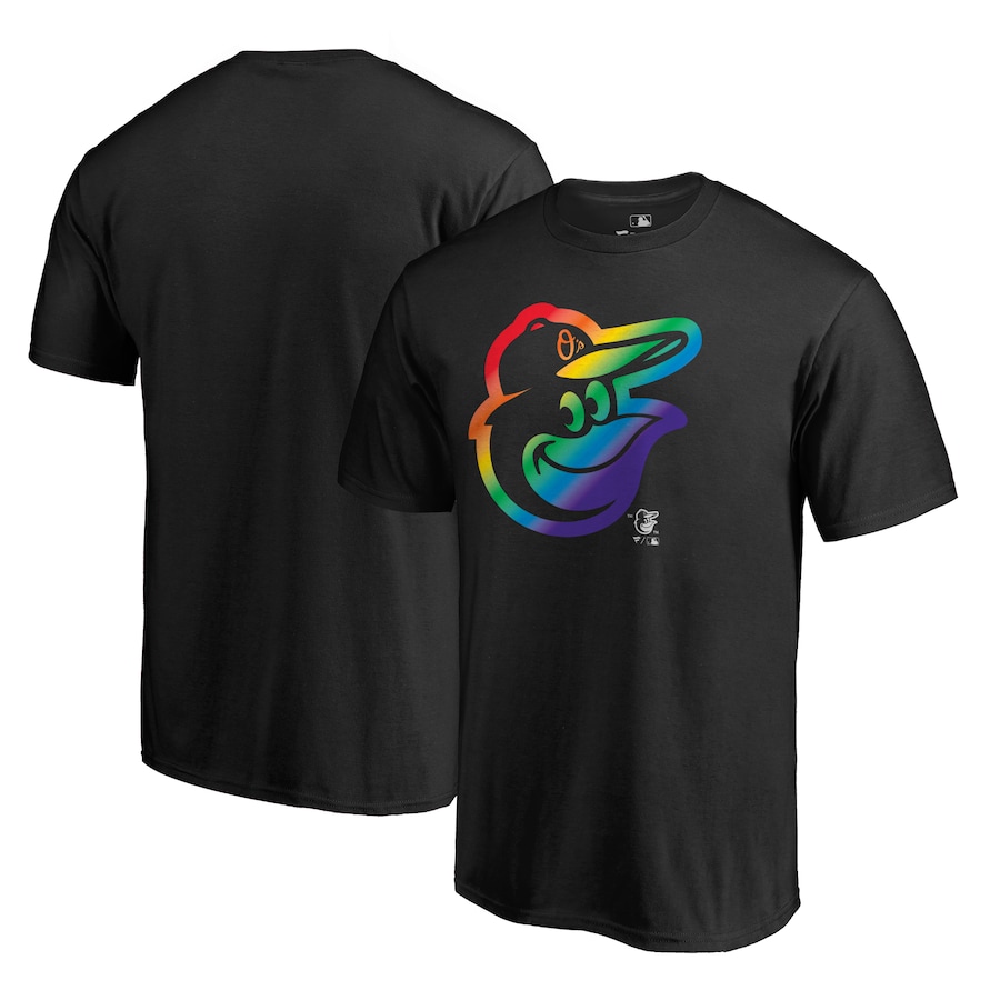 Men's Baltimore Orioles Black Team Pride Logo T-Shirt Men's Baltimore Orioles Black Team Pride Logo T-Shirt