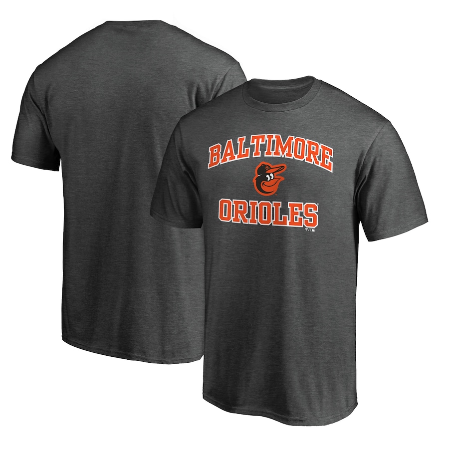 Men's Baltimore Orioles Charcoal Heart and Soul T-Shirt Men's Baltimore Orioles Charcoal Heart and Soul T-Shirt