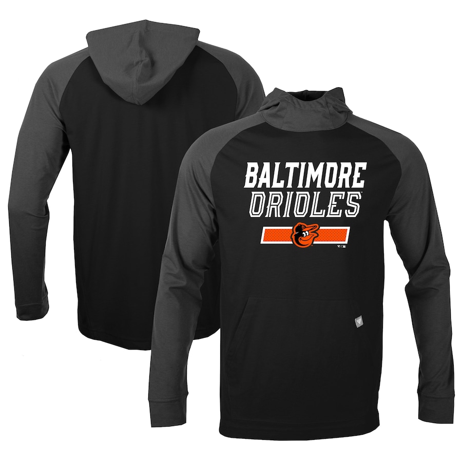 Men's Baltimore Orioles Levelwear Black/Charcoal Uproar Undisputed Pullover Hoodie Men's Baltimore Orioles Levelwear Black/Charcoal Uproar Undisputed Pullover Hoodie