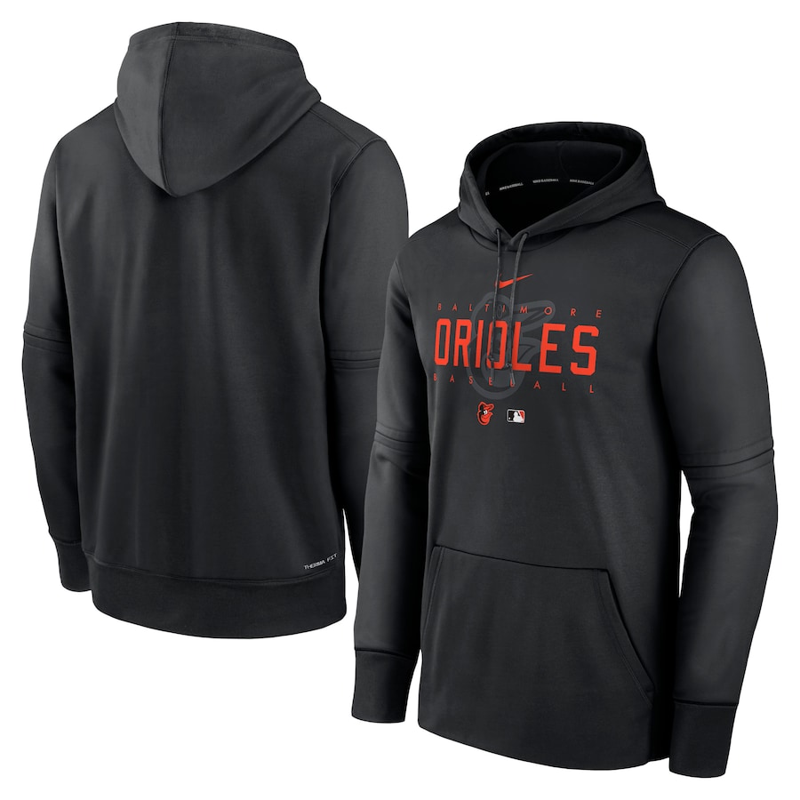 Men's Baltimore Orioles Nike Black Authentic Collection Pregame Performance Pullover Hoodie Men's Baltimore Orioles Nike Black Authentic Collection Pregame Performance Pullover Hoodie