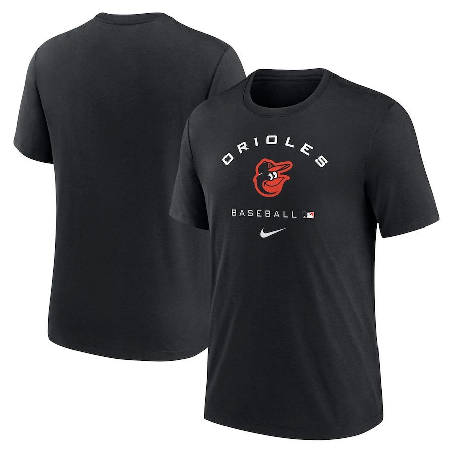 Men's Baltimore Orioles Nike Black Authentic Collection Tri-Blend Performance T-Shirt Men's Baltimore Orioles Nike Black Authentic Collection Tri-Blend Performance T-Shirt