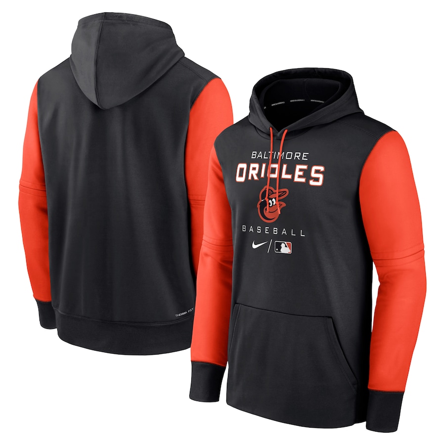 Men's Baltimore Orioles Nike Black/Orange Authentic Collection Performance Hoodie Men's Baltimore Orioles Nike Black/Orange Authentic Collection Performance Hoodie