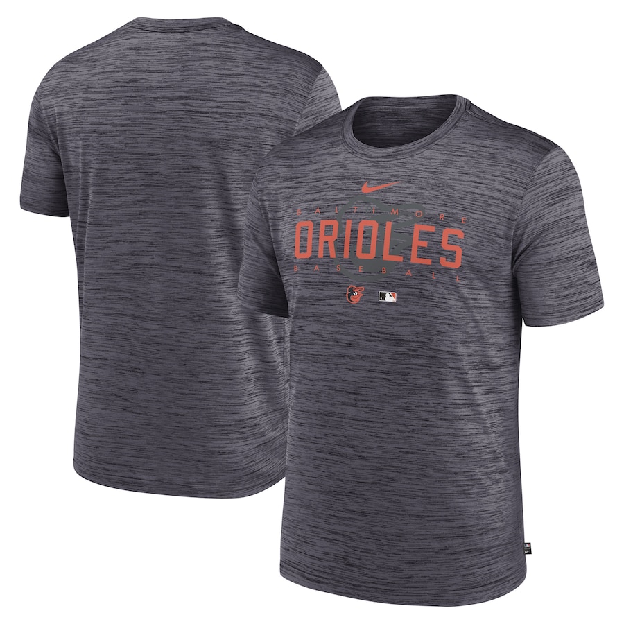 Men's Baltimore Orioles Nike Heather Charcoal Authentic Collection Velocity Performance Practice T-Shirt Men's Baltimore Orioles Nike Heather Charcoal Authentic Collection Velocity Performance Practice T-Shirt