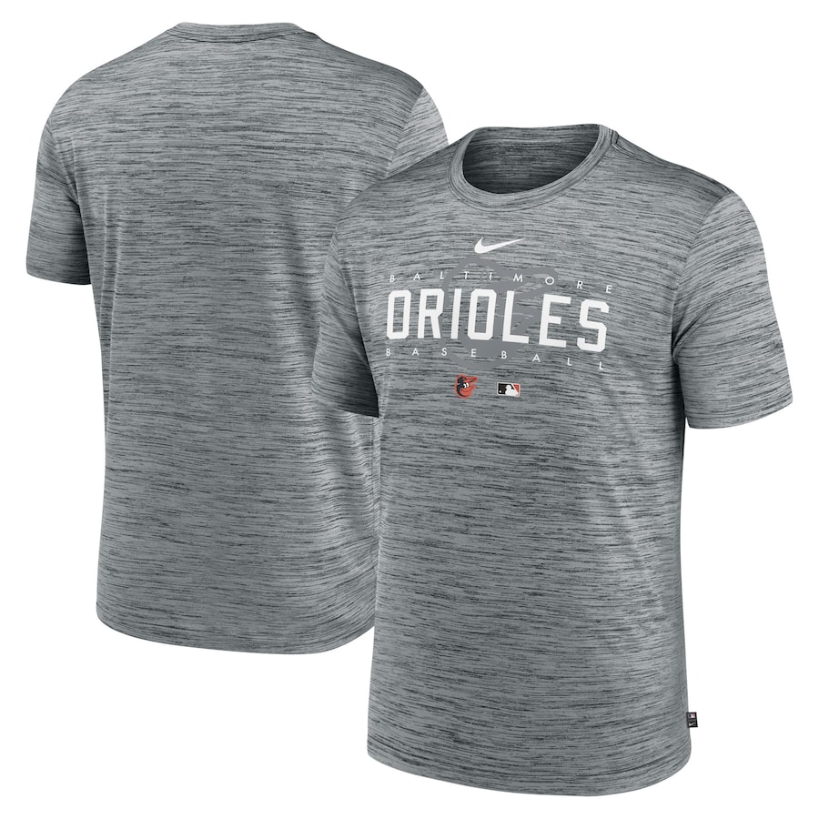Men's Baltimore Orioles Nike Heather Gray Authentic Collection Velocity Performance Practice T-Shirt Men's Baltimore Orioles Nike Heather Gray Authentic Collection Velocity Performance Practice T-Shirt