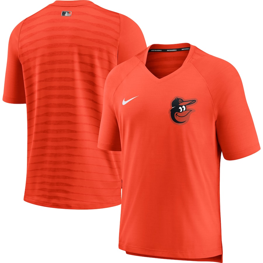 Men's Baltimore Orioles Nike Orange Authentic Collection Pregame Performance V-Neck T-Shirt Men's Baltimore Orioles Nike Orange Authentic Collection Pregame Performance V-Neck T-Shirt