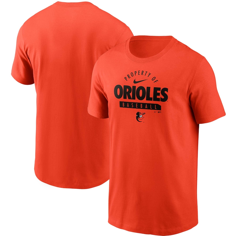 Men's Baltimore Orioles Nike Orange Primetime Property Of Practice T-Shirt Men's Baltimore Orioles Nike Orange Primetime Property Of Practice T-Shirt
