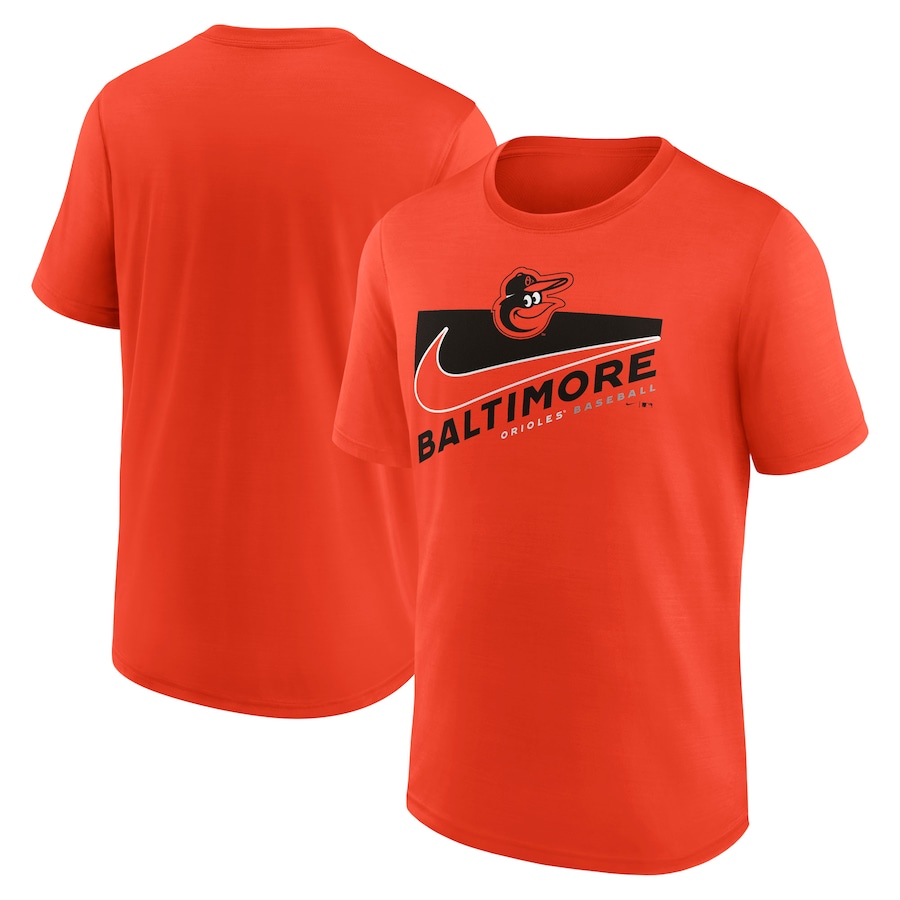 Men's Baltimore Orioles Nike Orange Swoosh Town Performance T-Shirt