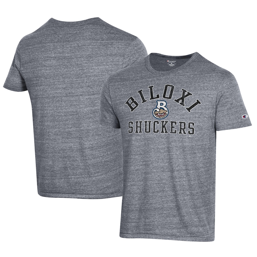 Men's Biloxi Shuckers Champion Gray Ultimate Tri-Blend T-Shirt Men's Biloxi Shuckers Champion Gray Ultimate Tri-Blend T-Shirt