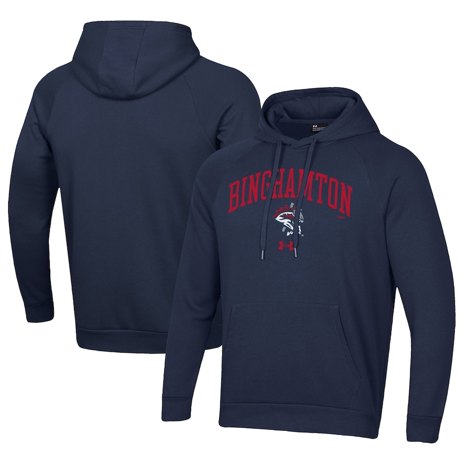Men's Binghamton Rumble Ponies Under Armour Navy All Day Fleece Pullover Hoodie