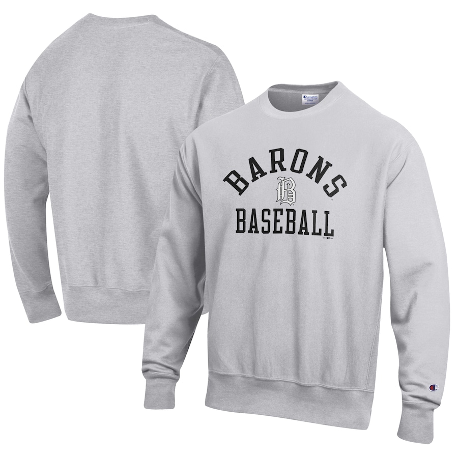 Men's Birmingham Barons Champion Gray Baseball Reverse Weave Pullover Sweatshirt