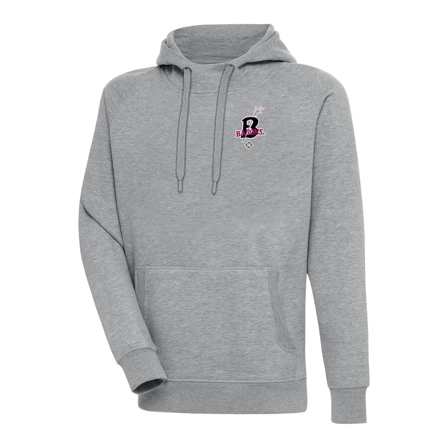 Men's Birmingham Black Barons Antigua Heather Gray Victory Pullover Hoodie