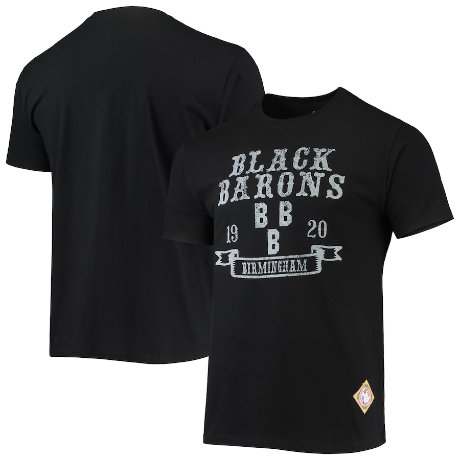 Men's Birmingham Black Barons Stitches Black Negro League Wordmark T-Shirt Men's Birmingham Black Barons Stitches Black Negro League Wordmark T-Shirt