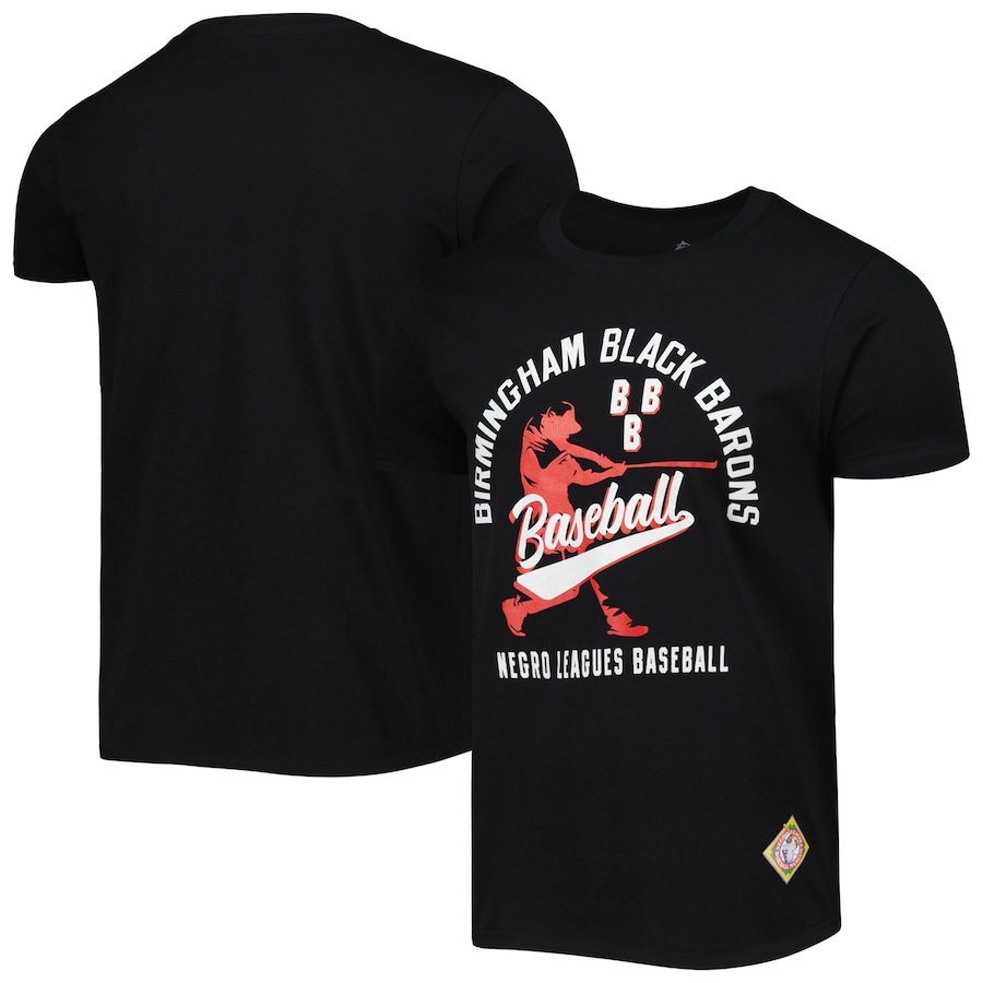 Men's Birmingham Black Barons Stitches Black Soft Style T-Shirt