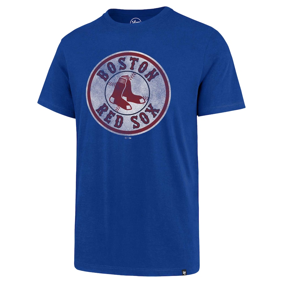 Men's Boston Red Sox '47 Blue Bleacher Circle Logo Flanker T-Shirt Men's Boston Red Sox '47 Blue Bleacher Circle Logo Flanker T-Shirt