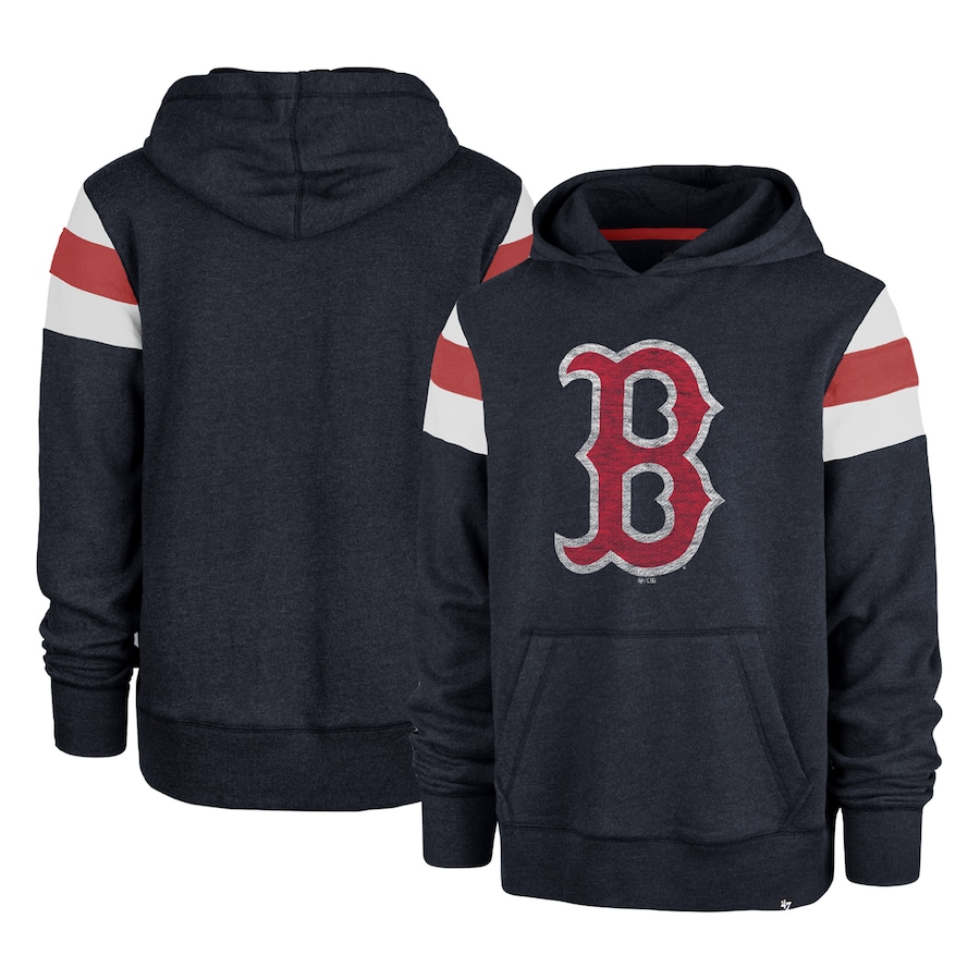 Men's Boston Red Sox '47 Heather Navy Premier Nico Pullover Hoodie Men's Boston Red Sox '47 Heather Navy Premier Nico Pullover Hoodie
