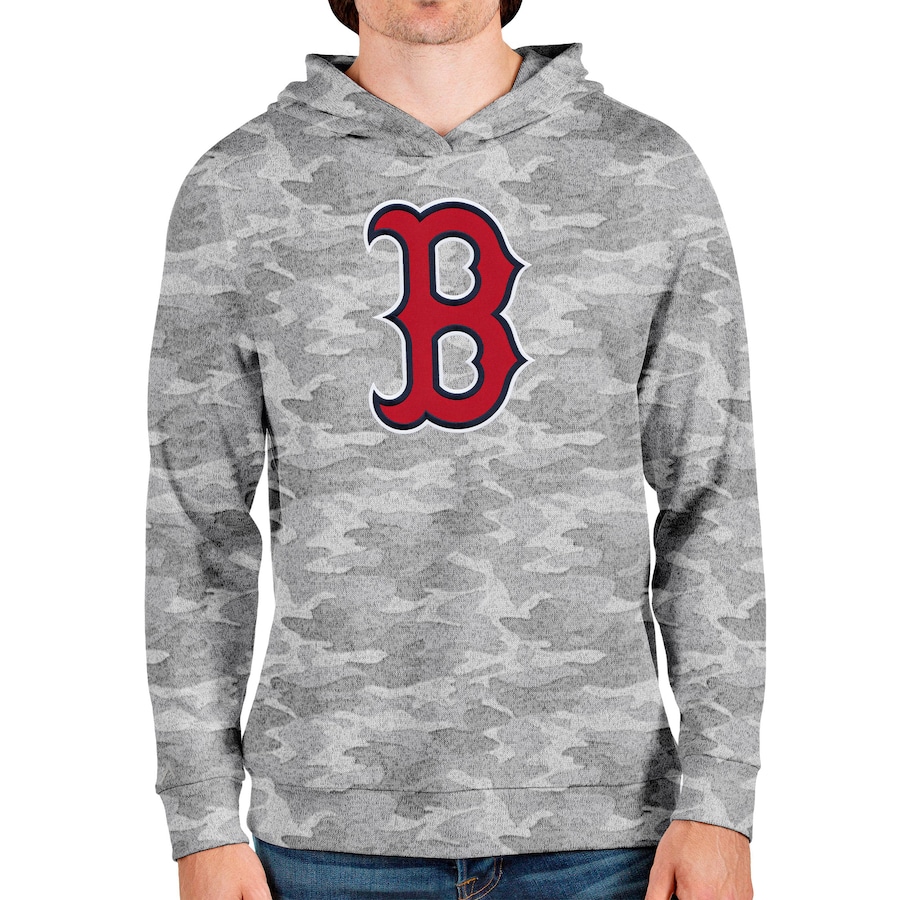 Men's Boston Red Sox Antigua Camo Team Logo Absolute Pullover Hoodie Men's Boston Red Sox Antigua Camo Team Logo Absolute Pullover Hoodie