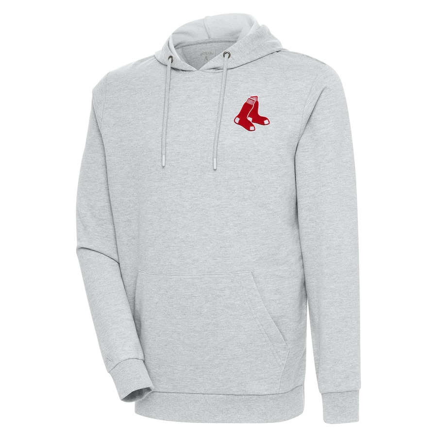 Men's Boston Red Sox Antigua Heather Gray Action Pullover Hoodie Men's Boston Red Sox Antigua Heather Gray Action Pullover Hoodie