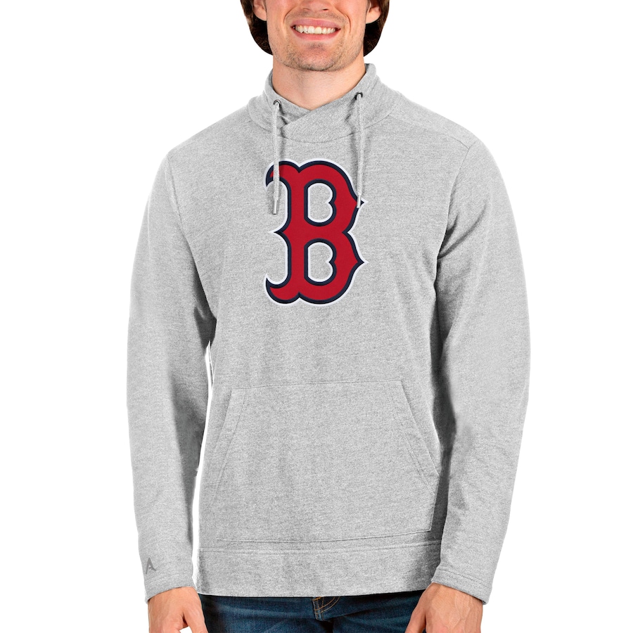 Men's Boston Red Sox Antigua Heathered Gray Reward Pullover Sweatshirt