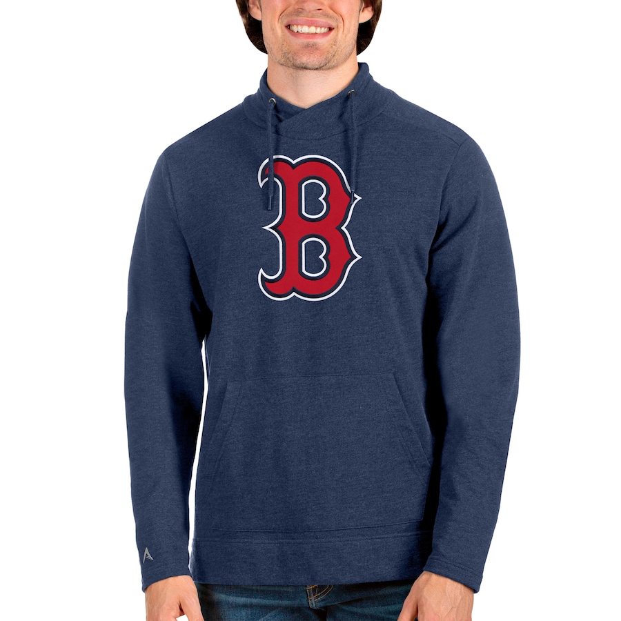 Men's Boston Red Sox Antigua Heathered Navy Reward Pullover Sweatshirt Men's Boston Red Sox Antigua Heathered Navy Reward Pullover Sweatshirt