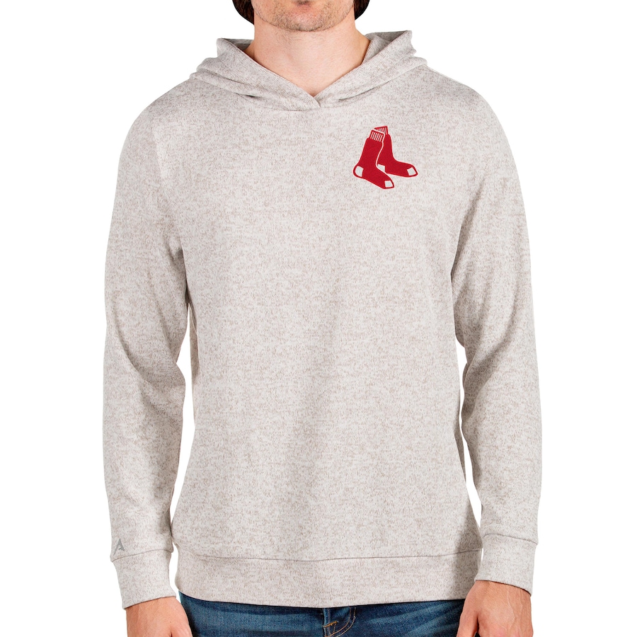 Men's Boston Red Sox Antigua Oatmeal Absolute Pullover Hoodie Men's Boston Red Sox Antigua Oatmeal Absolute Pullover Hoodie