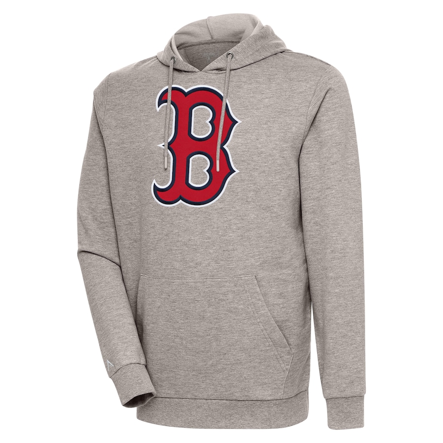 Men's Boston Red Sox Antigua Oatmeal Action Pullover Hoodie Men's Boston Red Sox Antigua Oatmeal Action Pullover Hoodie