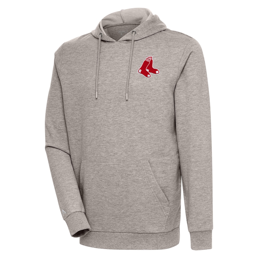 Men's Boston Red Sox Antigua Oatmeal Action Pullover Hoodie