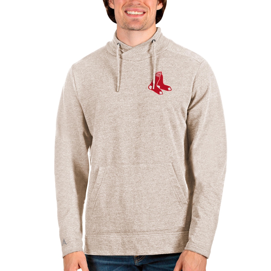 Men's Boston Red Sox Antigua Oatmeal Team Reward Pullover Sweatshirt
