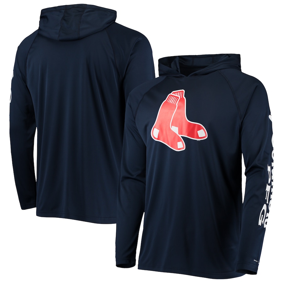 Men's Boston Red Sox Columbia Navy Terminal Tackle Omni-Shade Raglan Pullover Hoodie Men's Boston Red Sox Columbia Navy Terminal Tackle Omni-Shade Raglan Pullover Hoodie